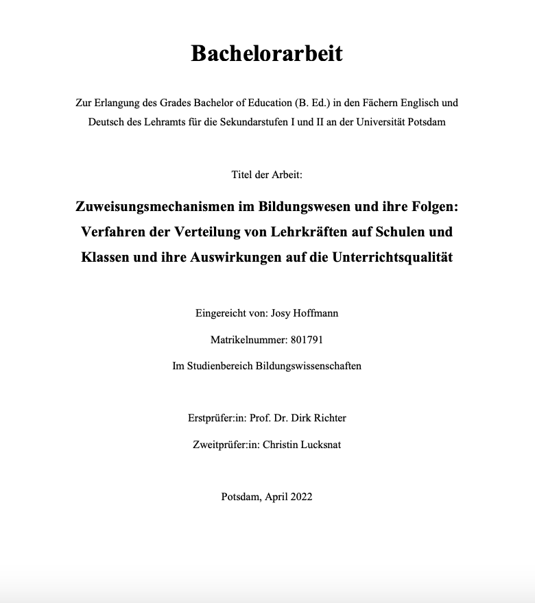 Bachelorarbeit